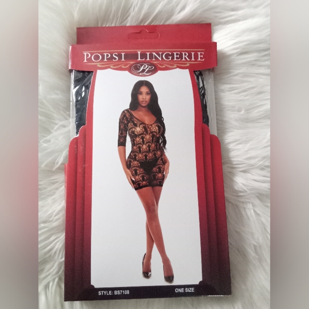 Popsi Lingerie Black  Lace Dress